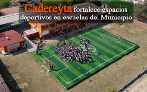 Cadereyta fortalece espacios deportivos en escuelas del Municipio